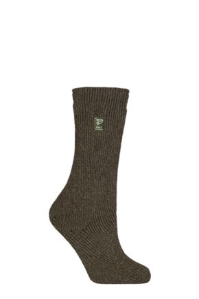 Ladies 1 Pair SOCKSHOP Heat Holders Outdoor 2.3 TOG Plain Angling Socks Forest Green 4-8