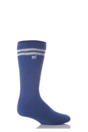 Mens 1 Pair Heat Holders For Football Fans Socks In Blue and White