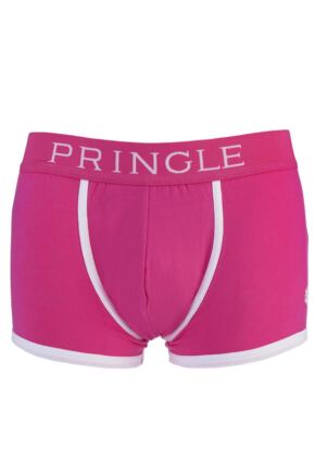 Mens 1 Pair Pringle Of Scotland Fashion Trunks With White Contrast Binding In Pink