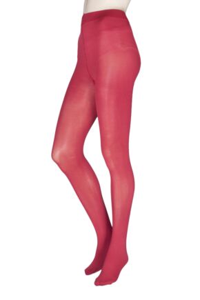 Ladies 1 Pair Charnos 60 Denier Opaque Tights Red Large