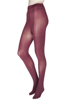 Ladies 1 Pair Charnos 60 Denier Opaque Tights Bordeaux Extra Large