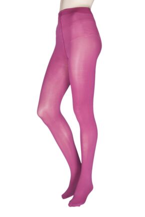 Ladies 1 Pair Charnos 60 Denier Opaque Tights Fuschia Extra Large