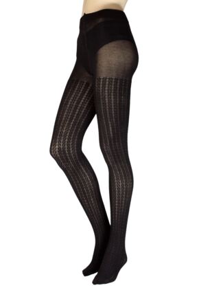 Ladies 1 Pair Charnos Chunky Cable Knit Tights