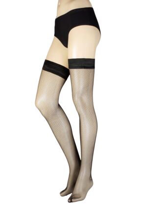 Ladies 1 Pair Charnos Spot Net Backseam Hold Ups