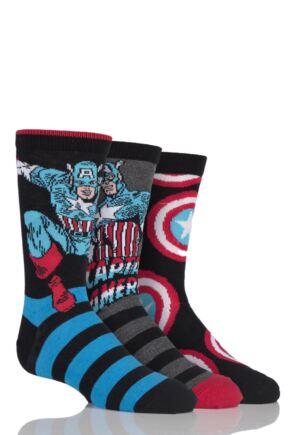 SOCKSHOP MARVEL CAPTAIN AMERICA MIX COTTON SOCKS