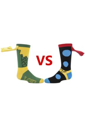 SockShop Marvel Thor Cape Vs Loki Cape Cotton Socks