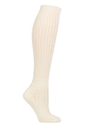 Ladies 1 Pair Charnos Slouchy Pelerine Boot Socks Cream One Size