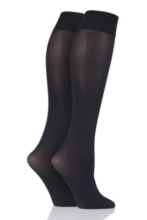 Ladies 2 Pair Charnos 40 Denier Matt Knee Highs