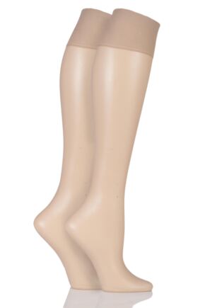 Ladies 2 Pair Charnos Simply Bare Knee Highs