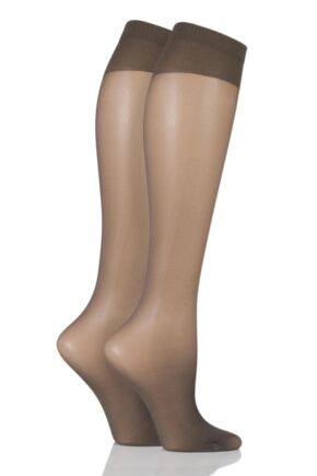 Ladies 2 Pair Charnos 15 Denier Trouserwear Knee Highs