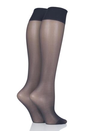 Ladies 2 Pair Charnos 15 Denier Trouserwear Knee Highs