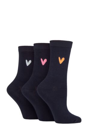 Ladies 3 Pair Caroline Gardner Patterned Cotton Socks