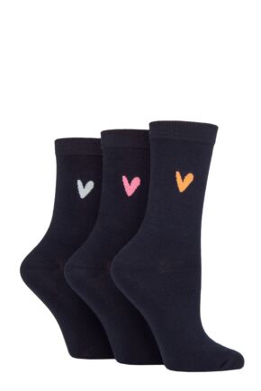Women's 3 Pair Caroline Gardner Patterned Cotton Socks