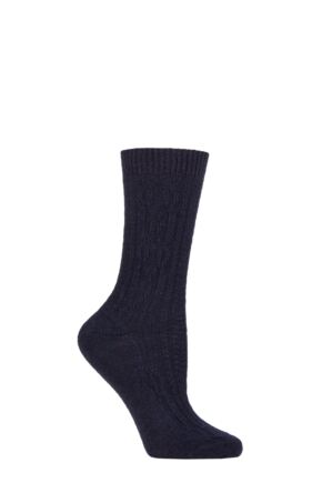 Ladies 1 Pair Charnos Cashmere Cable Socks