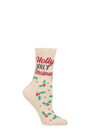 Ladies 1 Pair Charnos Holly Jolly Socks Multi One Size