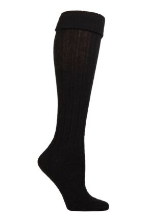 Ladies 1 Pair Charnos Turn Over Cuff Wool Boot Socks