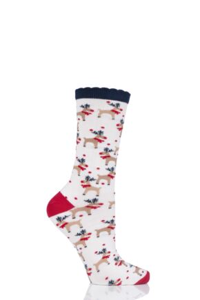 Ladies 1 Pair Charnos Bamboo Christmas Socks