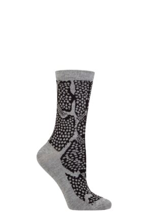 Ladies 1 Pair Charnos Bamboo Snake Print Socks