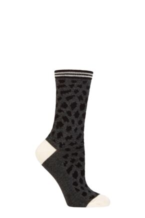 Ladies 1 Pair Charnos Bamboo Cheetah Print Socks