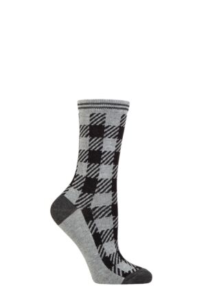 Ladies 1 Pair Charnos Bamboo Gingham Socks