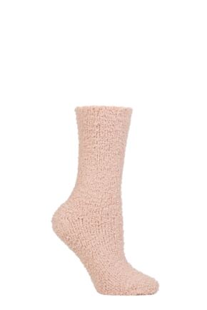 Ladies 1 Pair Charnos Home Cosy Socks Peachy One Size