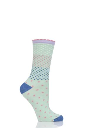 Ladies 1 Pair Charnos Staggered Spot Bamboo Socks
