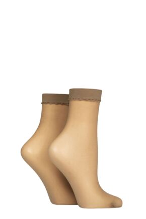 Ladies 2 Pair Charnos Simply Bare Ankle Highs