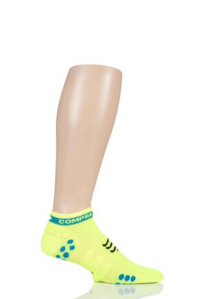 Compressport 1 Pair Low Cut V3.0 Racing Socks Fluo Yellow 2.5- 5.5 Unisex