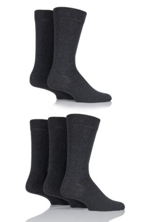 Mens 5 Pair Farah Classic Everyday Plain and Argyle Jacquard Cotton Socks