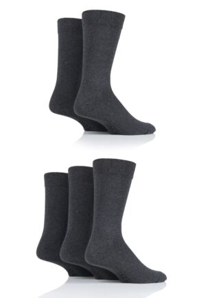 Mens 5 Pair Farah Classic Everyday Plain and Argyle Jacquard Cotton Socks