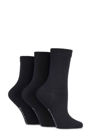 Ladies 3 Pair Glenmuir Classic Plain Bamboo Socks