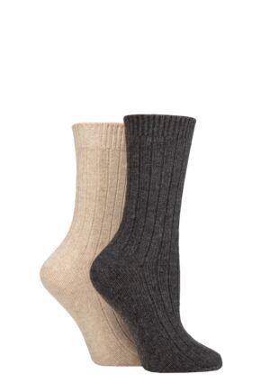 Ladies 2 Pair Glenmuir Cashmere Socks