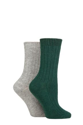 Ladies 2 Pair Glenmuir Cashmere Socks