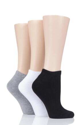 Ladies 3 Pair Glenmuir Cushion Bamboo Sports Trainer Socks