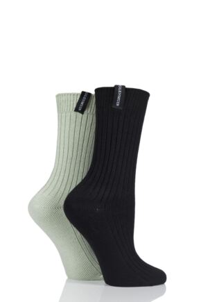 Ladies 2 Pair Glenmuir Lightweight Bamboo Boot Socks