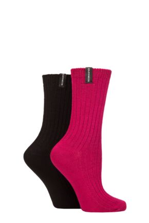 Ladies 2 Pair Glenmuir Light Cushioned Bamboo Boot Socks