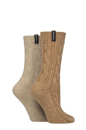 Ladies 2 Pair Glenmuir Classic Fashion Boot Socks