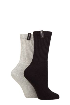 Ladies 2 Pair Glenmuir Classic Cushioned Cotton Boot Socks