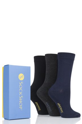 Ladies 3 Pair SockShop Bamboo Bright Gift Boxed Socks