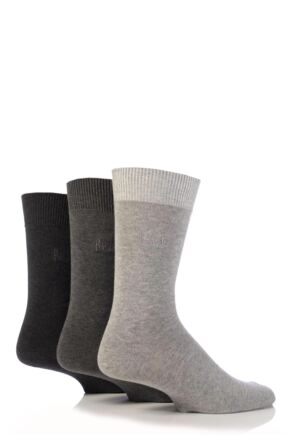 Mens 3 Pair Pringle Endrick Plain Trouser Socks Charcoal - Charcoal Grey