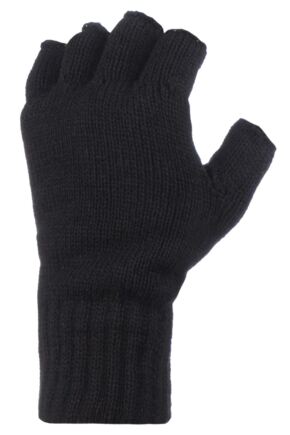 Mens 1 Pair Heat Holders 3.2 Tog Heatweaver Yarn Fingerless Gloves