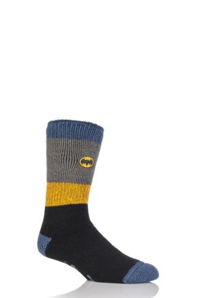 Mens 1 Pair Heat Holders DC Comics Batman Slipper Socks with Grip