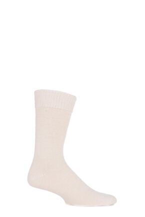 Mens and Ladies 1 Pair SOCKSHOP of London Plain Alpaca Socks Cream 11-13