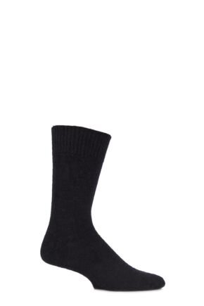 Mens and Ladies 1 Pair SOCKSHOP of London Plain Alpaca Socks Black 8-10