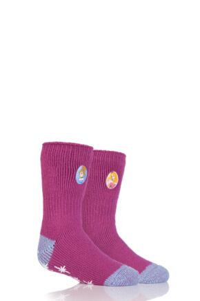 Kids 1 Pair Heat Holders Disney Princess Slipper Socks with Grip