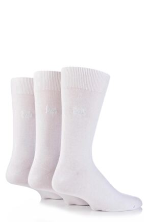 Mens 3 Pair Pringle Endrick Plain Trouser Socks White