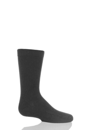 Boys and Girls 1 Pair SOCKSHOP Plain and Striped Bamboo Socks with Comfort Cuff and Smooth Toe Seams Grey 12.5-3.5