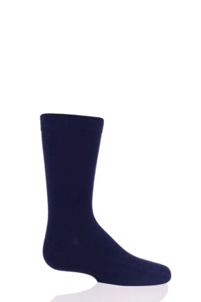 Boys and Girls 1 Pair SOCKSHOP Plain Bamboo Socks with Comfort Cuff and Smooth Toe Seams Navy 6-8.5