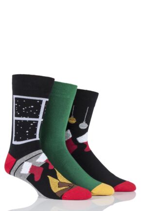 Men's 3 Pair SOCKSHOP Wildfeet Christmas Inspired Socks