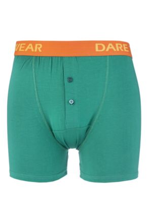Mens 1 Pack SockShop Dare to Wear Bamboo Button Front Boxer Trunks